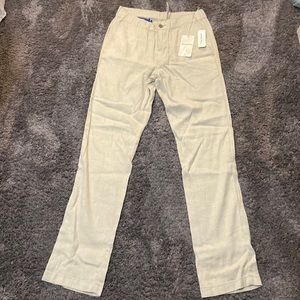 Tan, beach linen pant, very stretchy